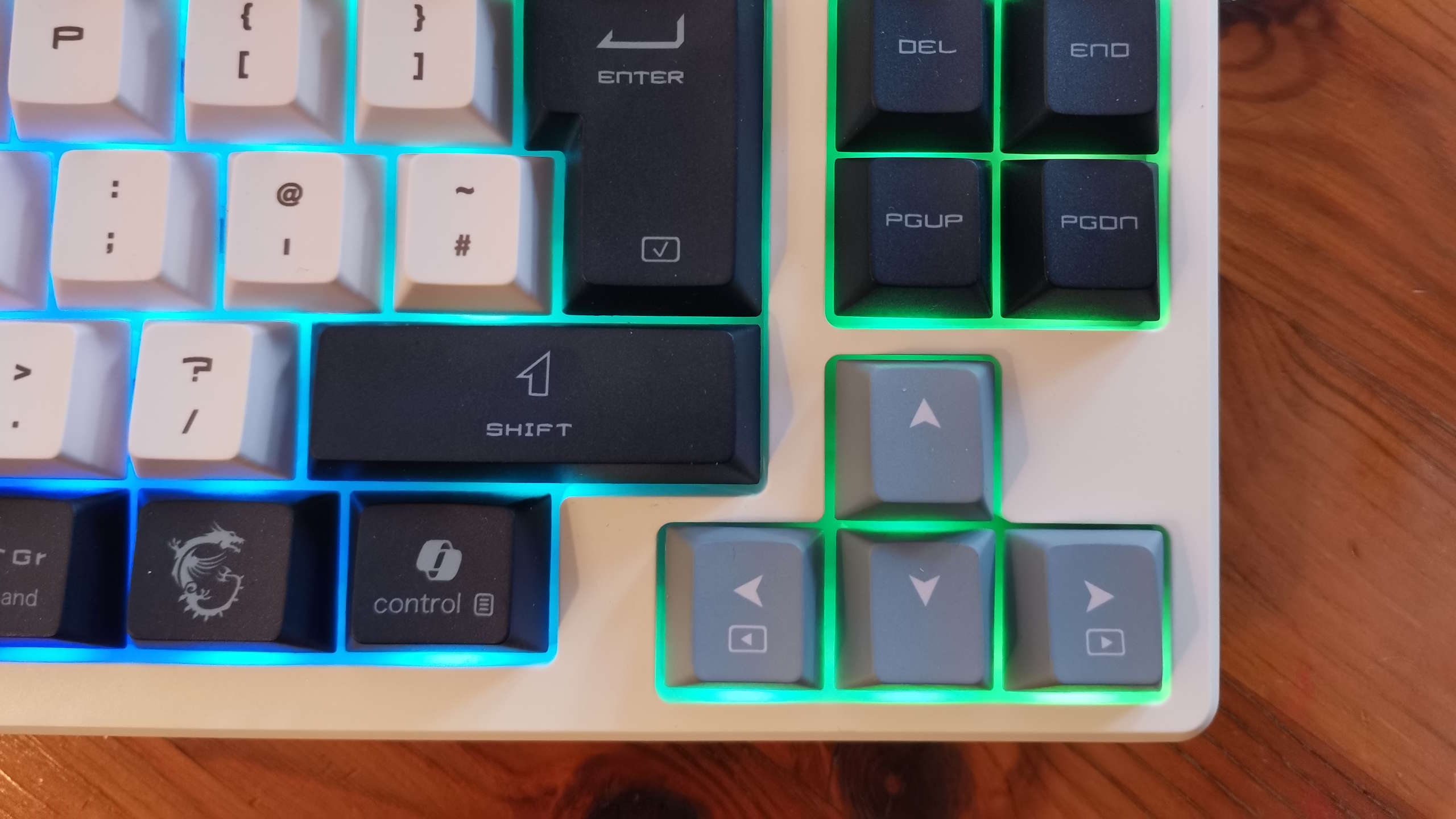 MSI Forge GK600 TKL gaming keyboard on a desk.