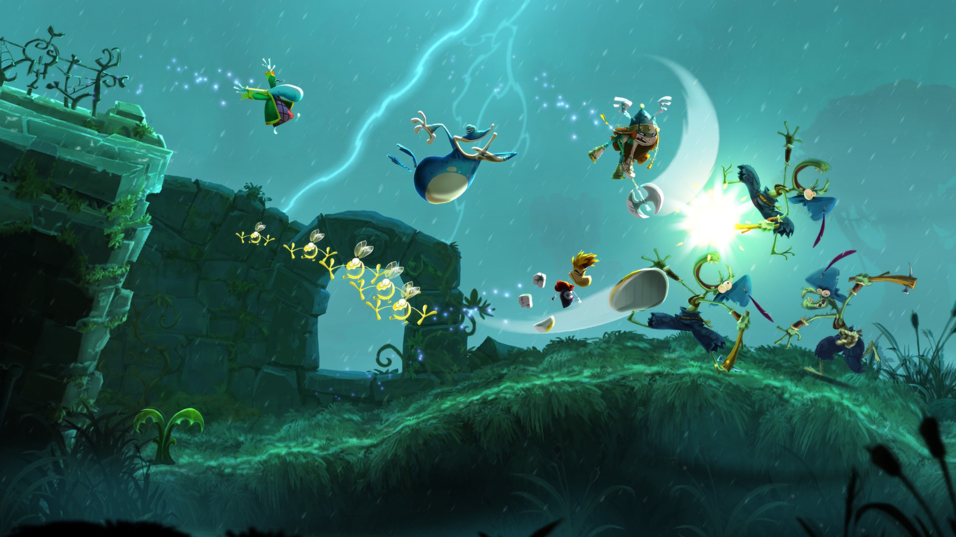 Rayman Legends, a cartoony platformer