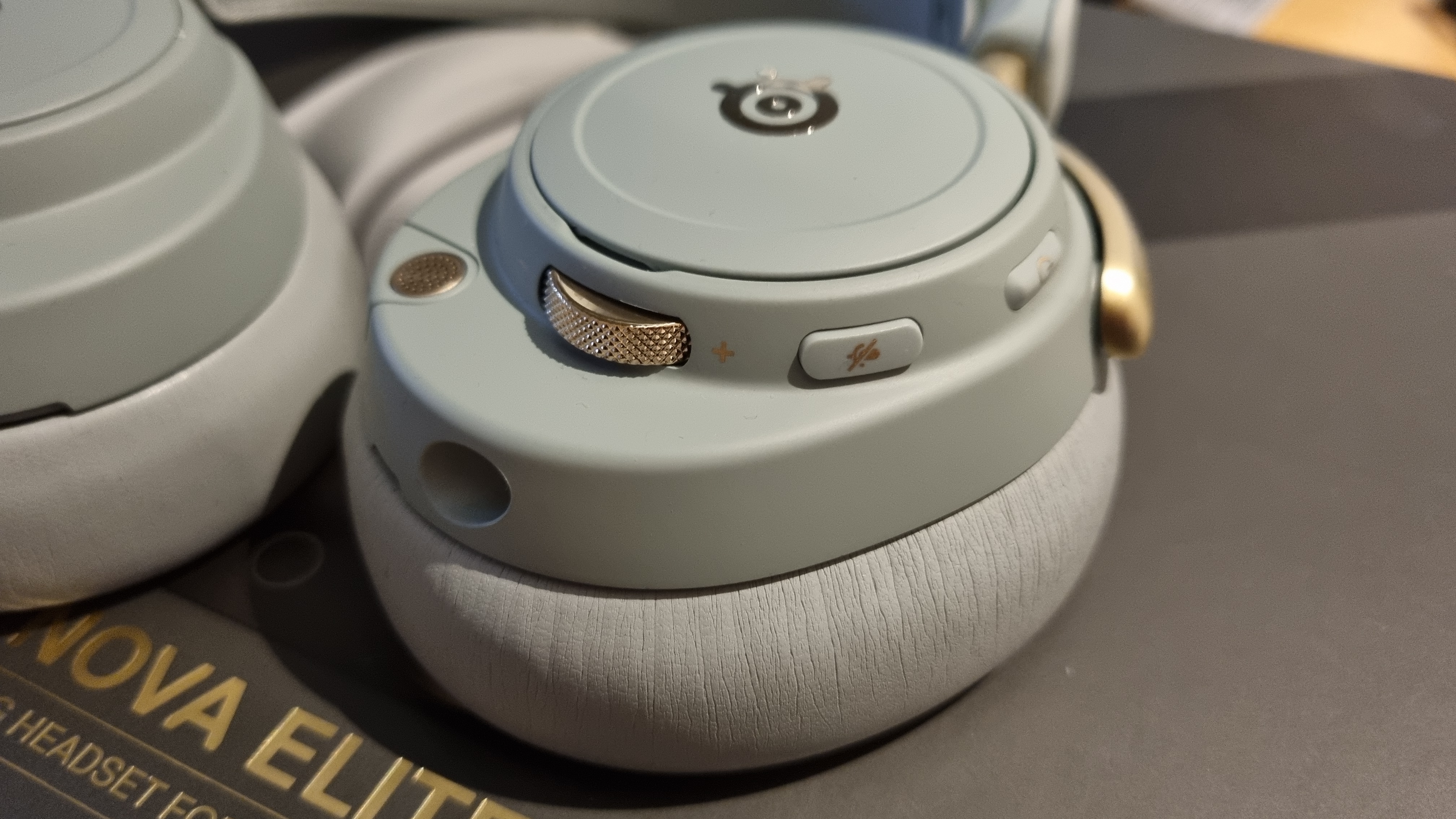 The left earcup of the SteelSeries Arctis Nova Elite