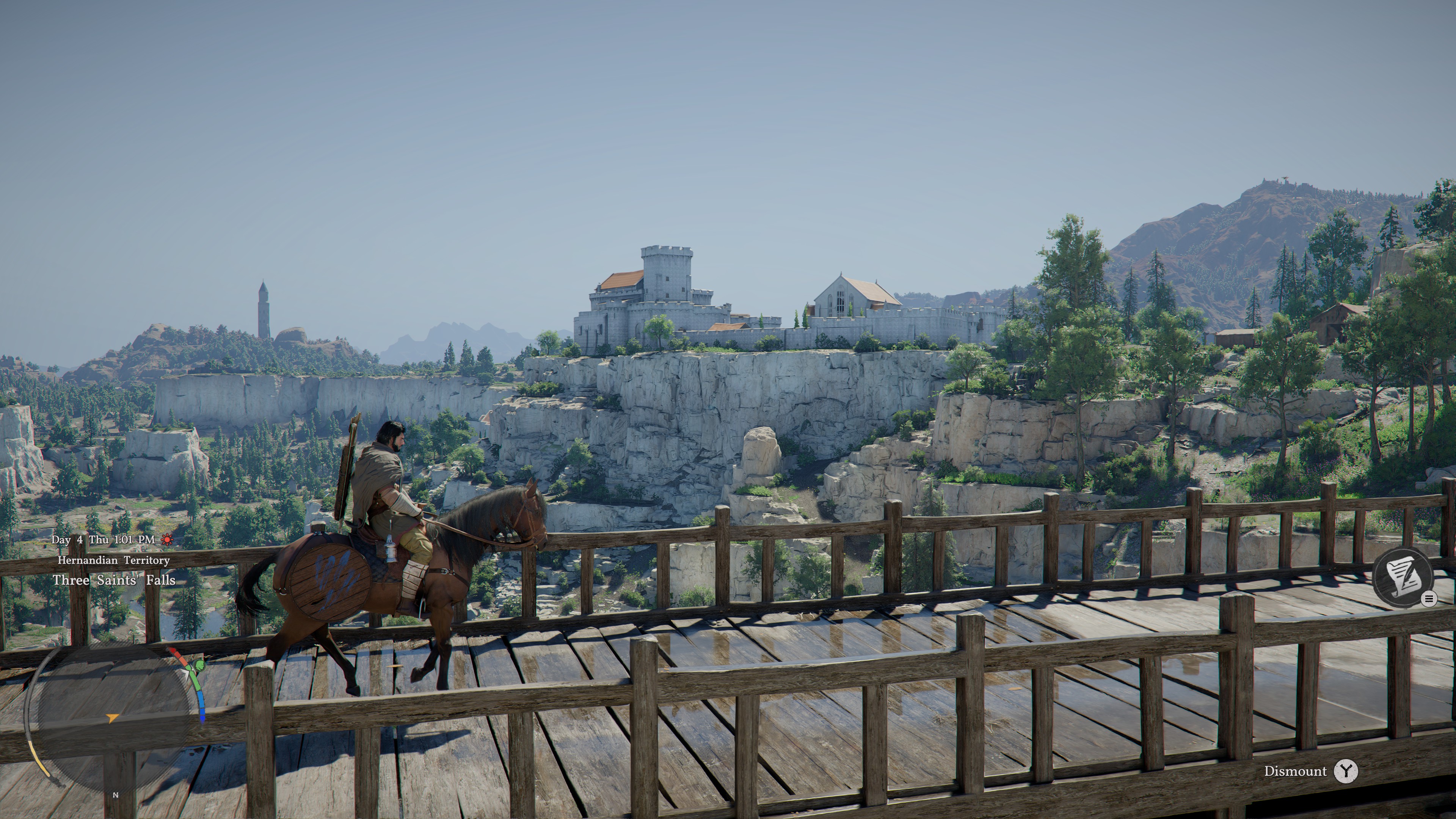 Riding over a bridge