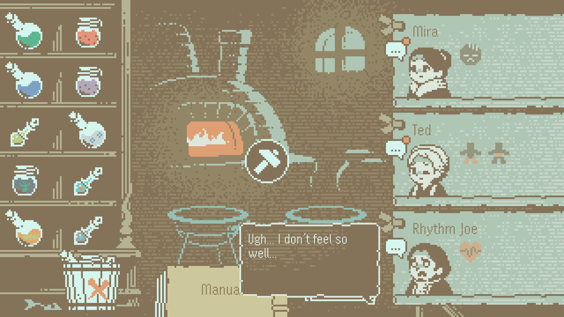 The Apothecary of Trubiz screenshot showing the in-game crafting interface