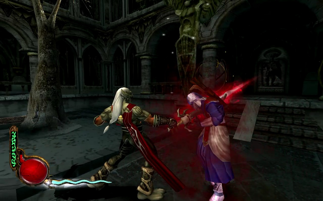 Kain stabs a guy.