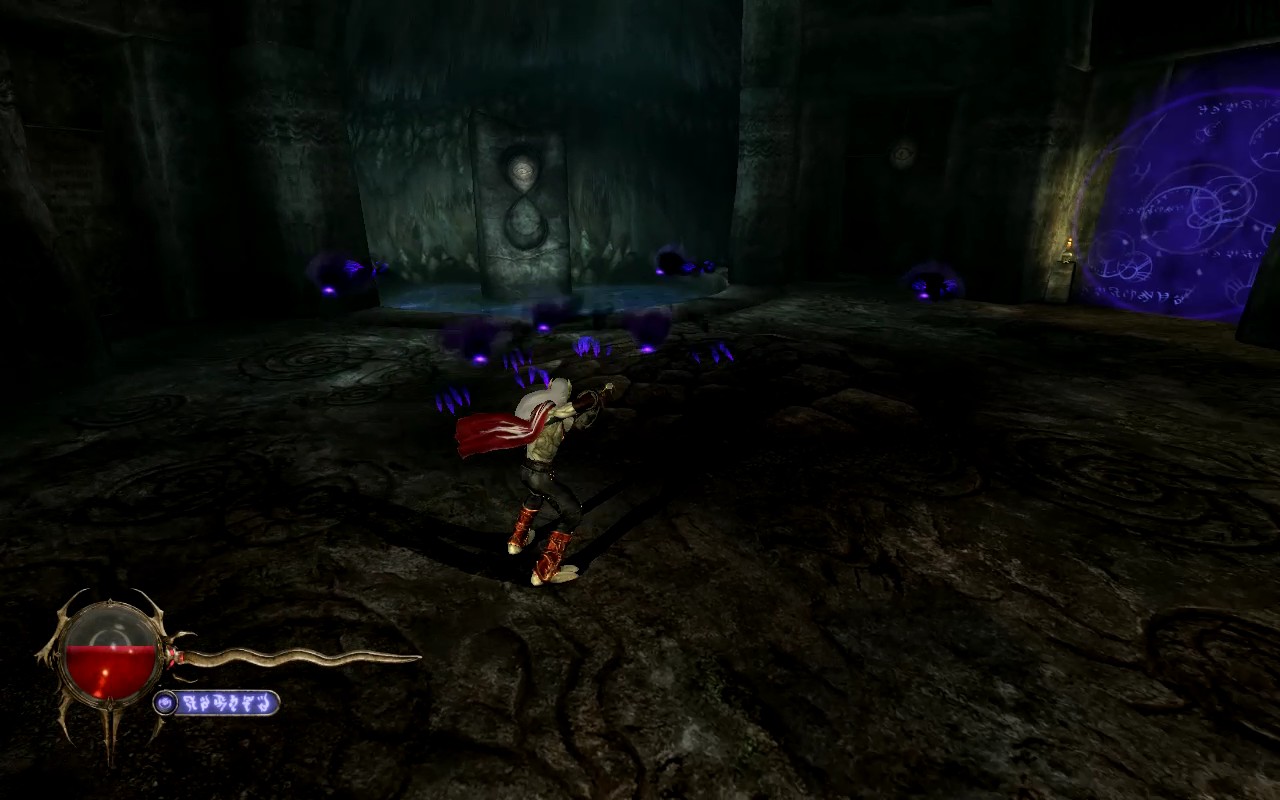 Kain fights shadow monsters.