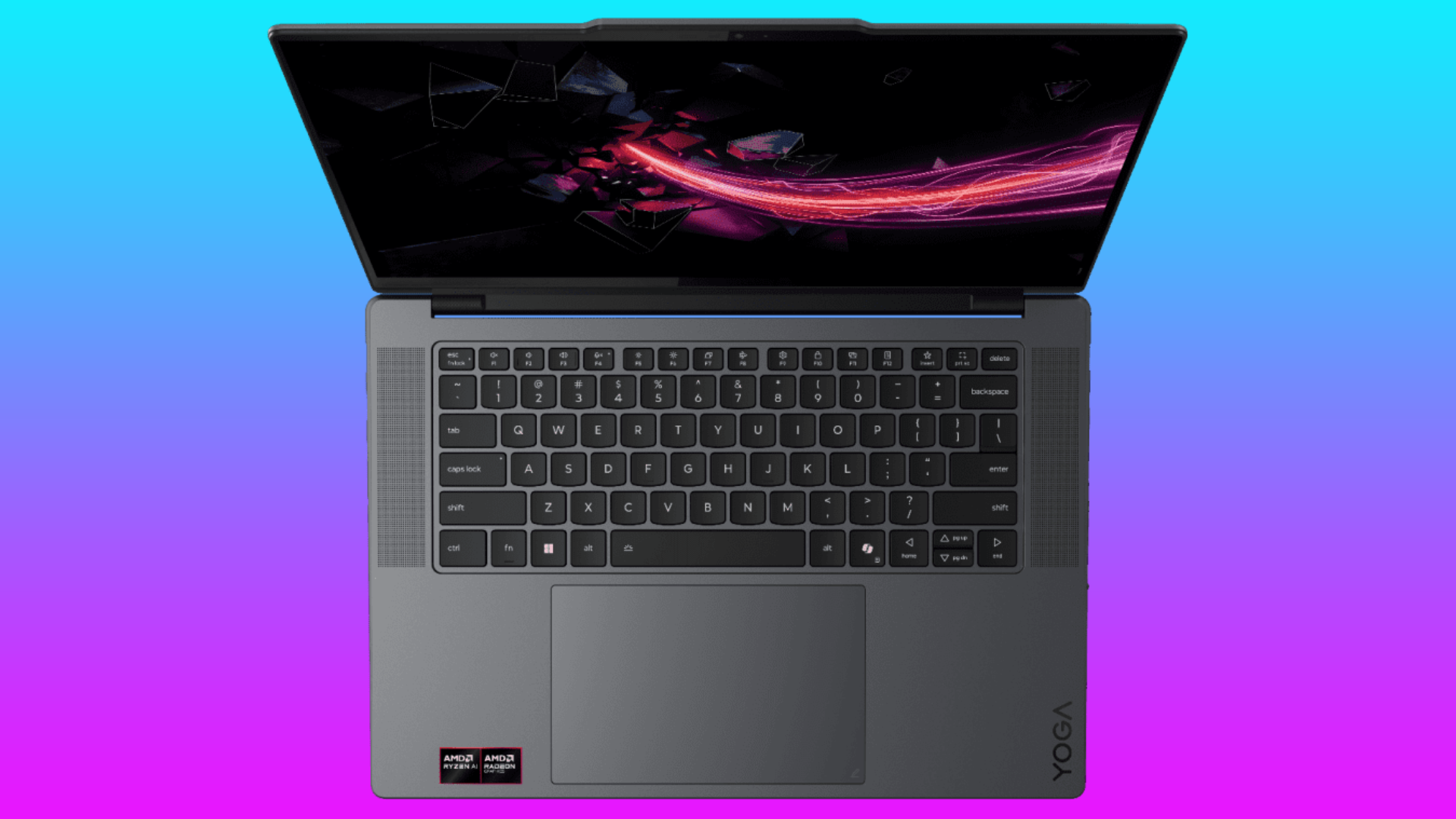 The Lenovo Yoga Pro 7a Stric Halo laptop, featuring a Wacom-powered Force Pad and Yoga Pen Gen 2.