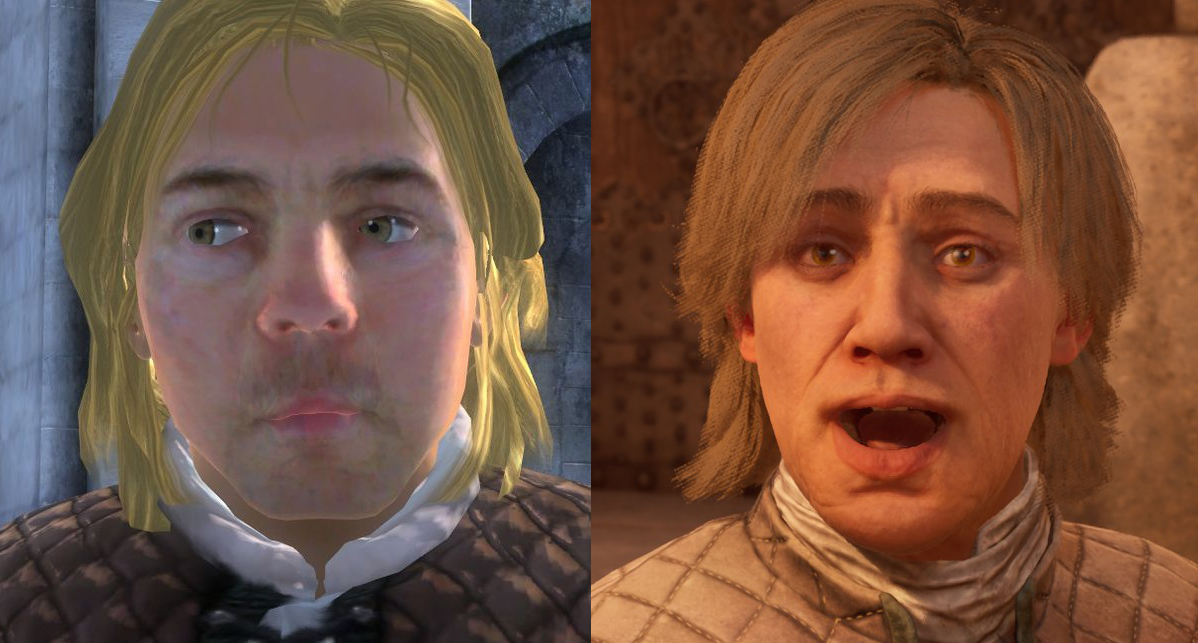 Comparison of a character from the original and remastered Oblivions