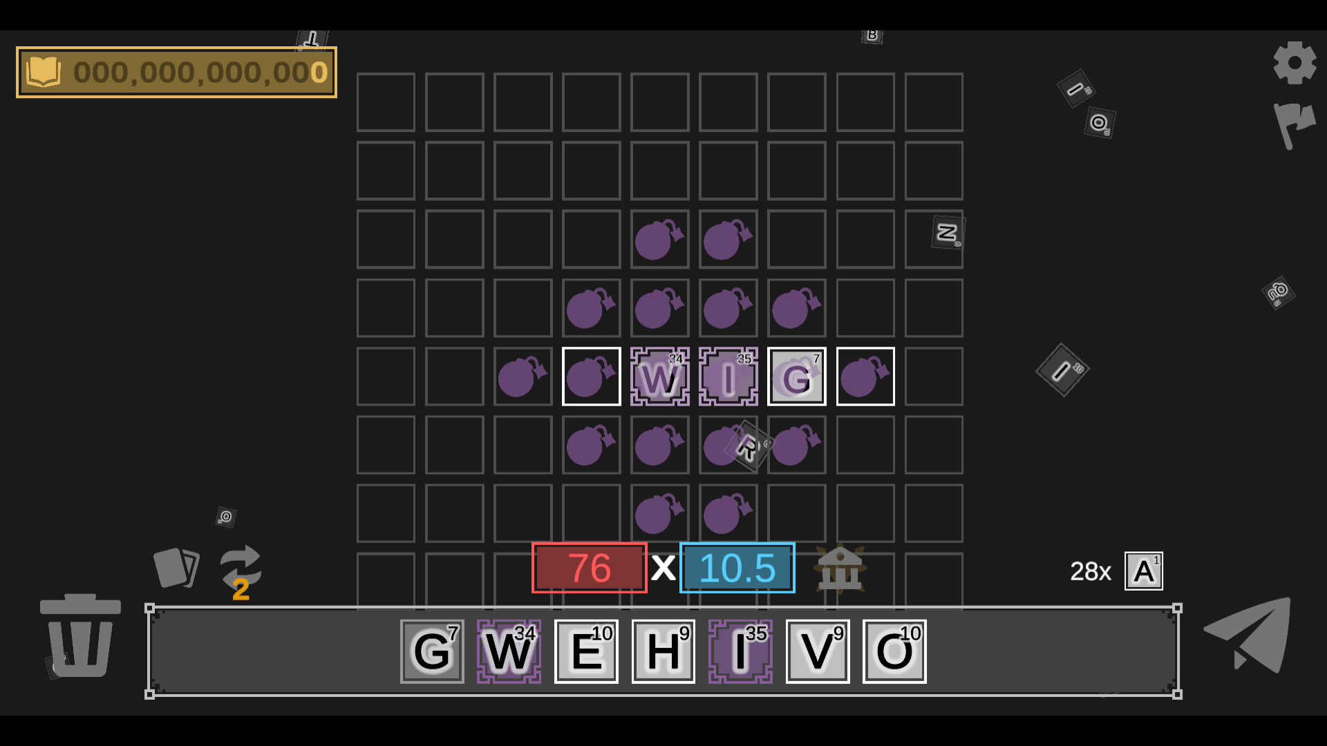 Spelling a word in Grammar Grind.