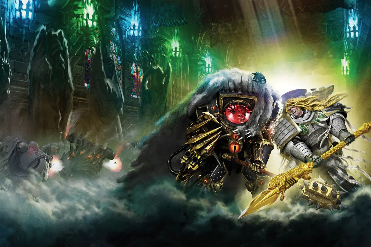 Leman Russ versus Horus, from the cover of Wolfsbane