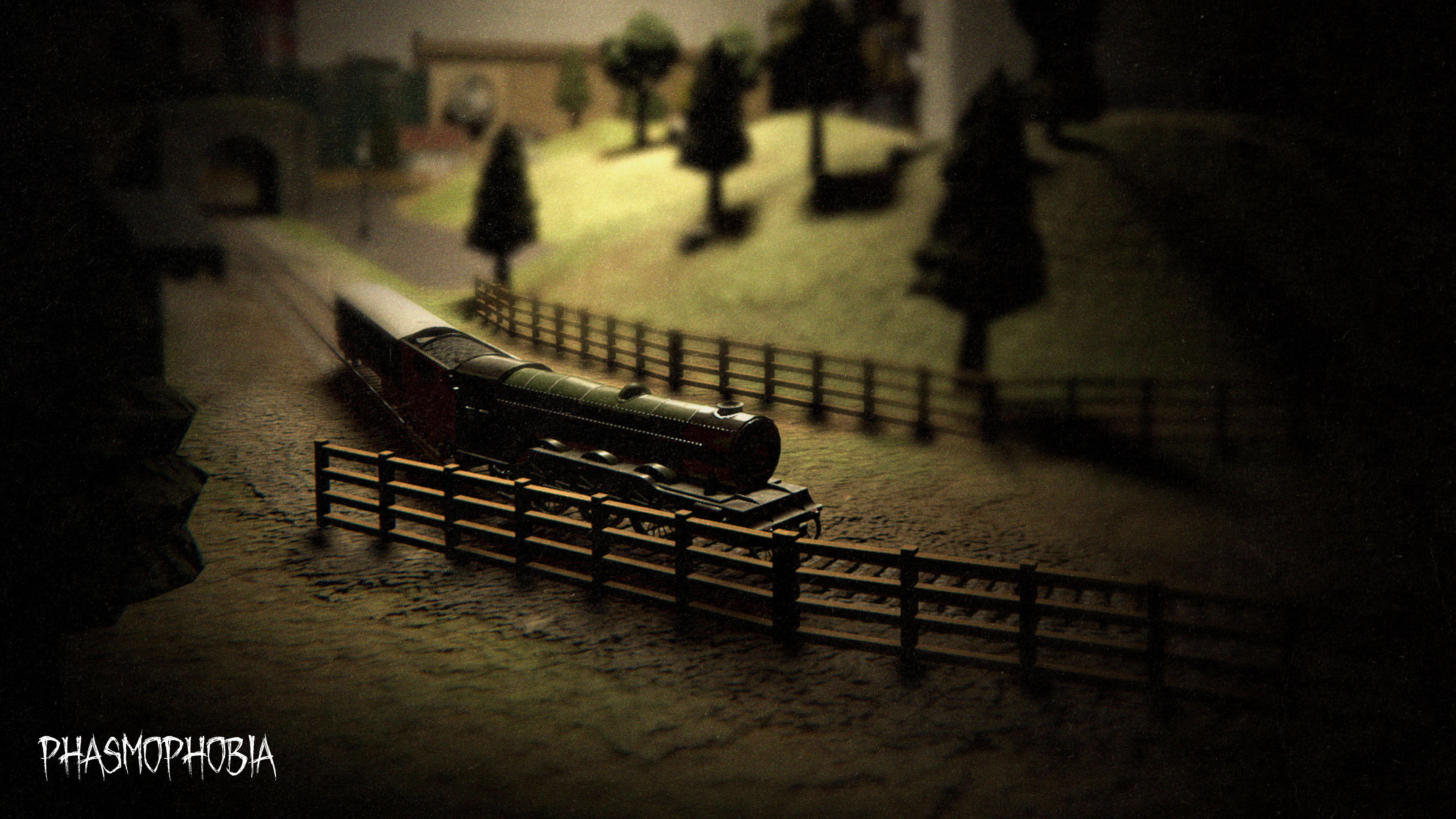 Phasmophobia Tanglewood rework - A picture of a toy train, taken close up