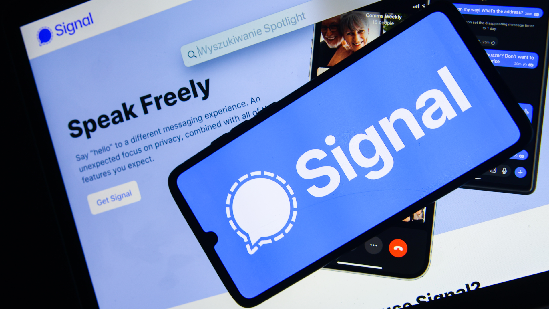 Signal App webpage is screened for illustration photo in Krakow, Poland on March 26th, 2025.