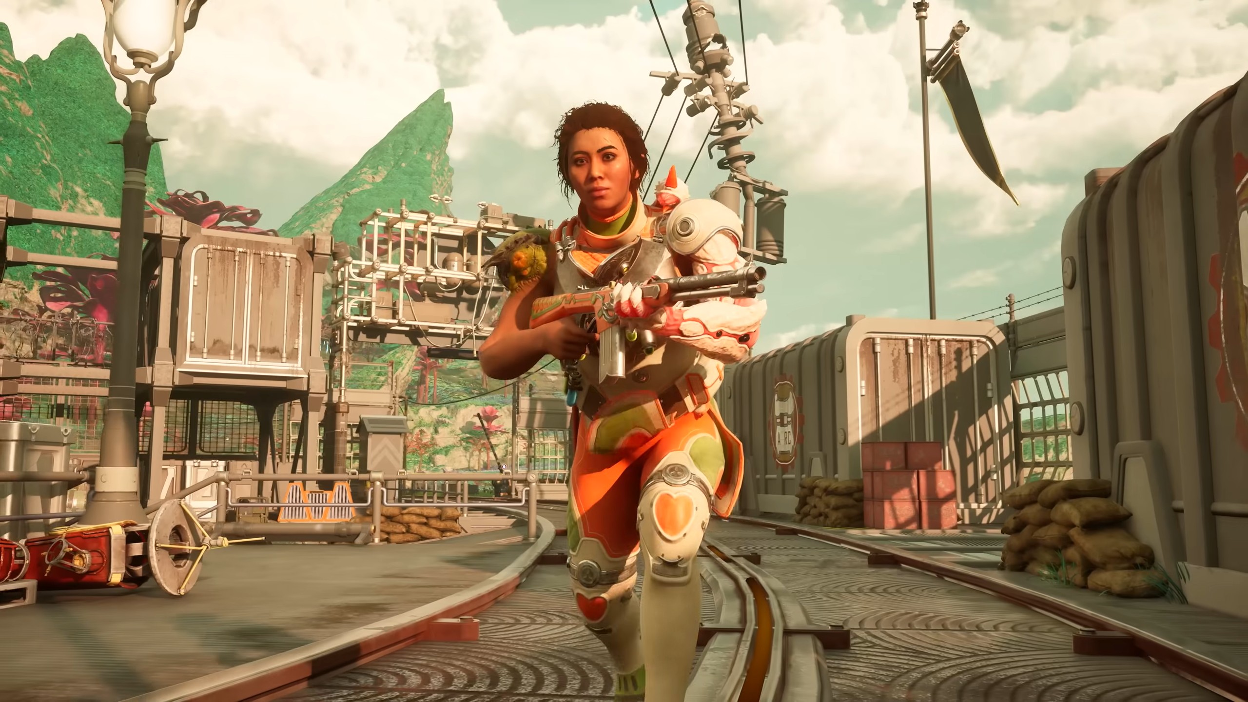 The Outer Worlds 2 - Inez running with a rifle