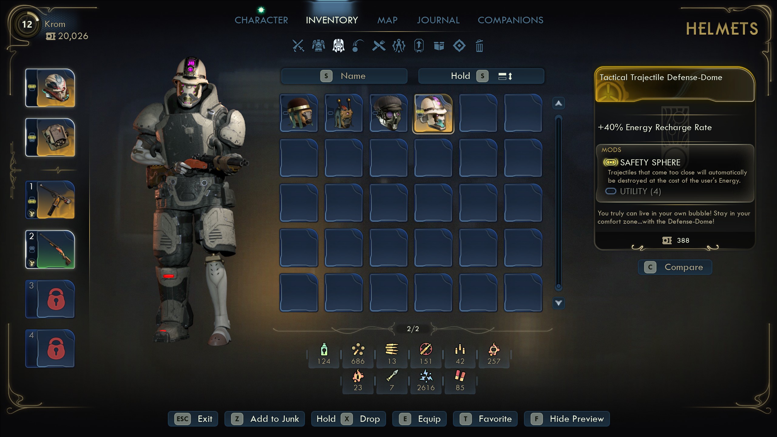 Outer Worlds 2 best armor - Tactical-Trajectile Defense-Dome