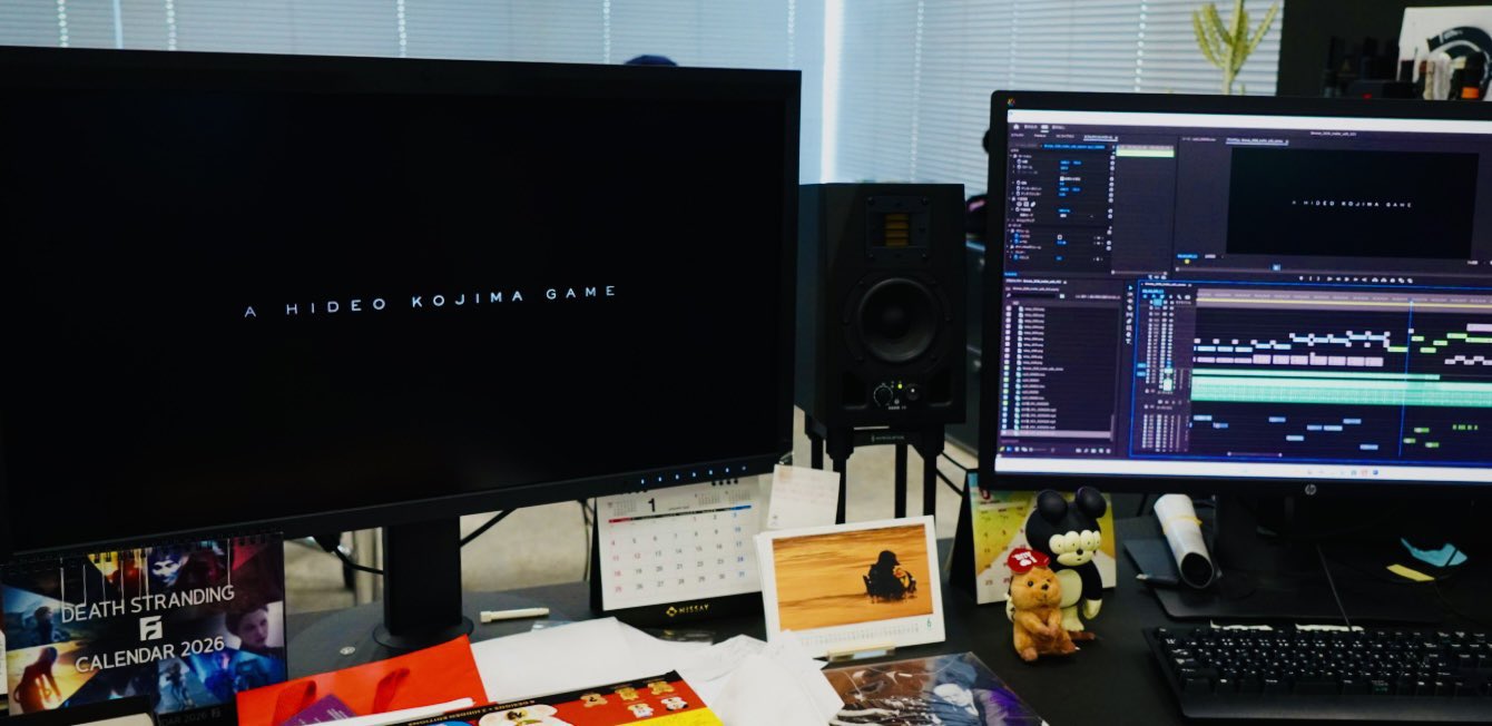 Photo of Hideo Kojima editing something