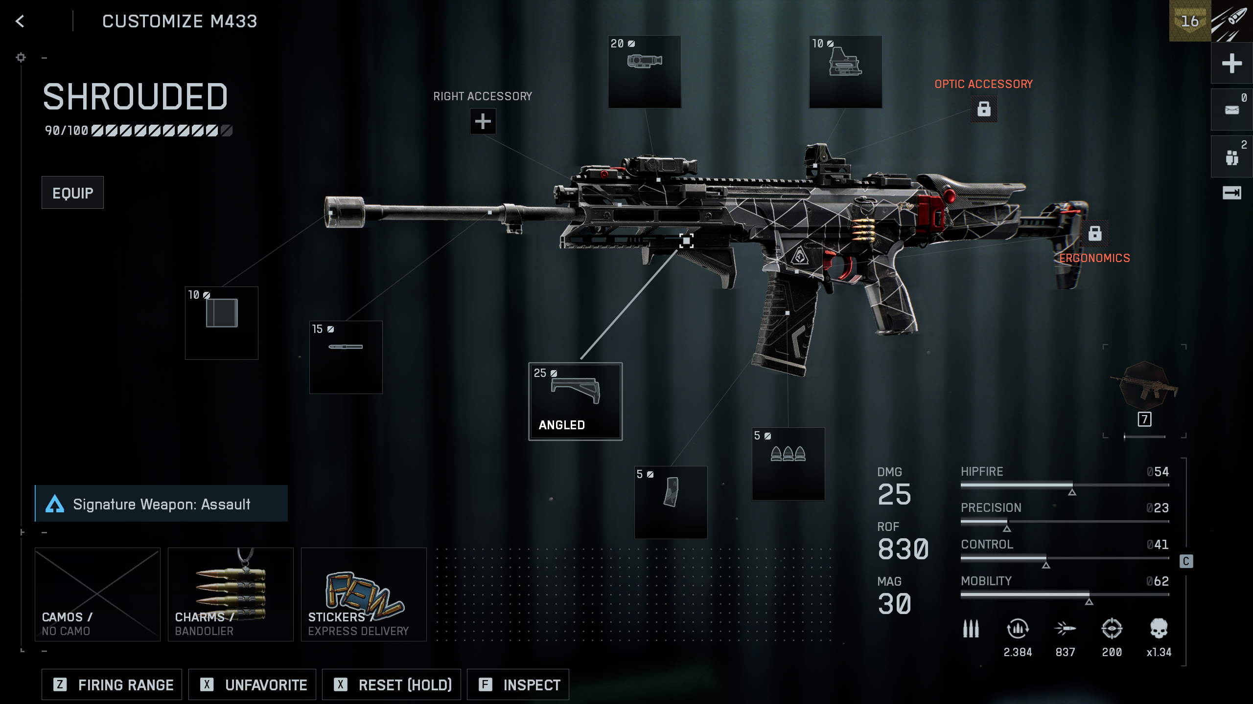 Battlefield 6 M433 loadout: A build for the gun in the customisation menu.