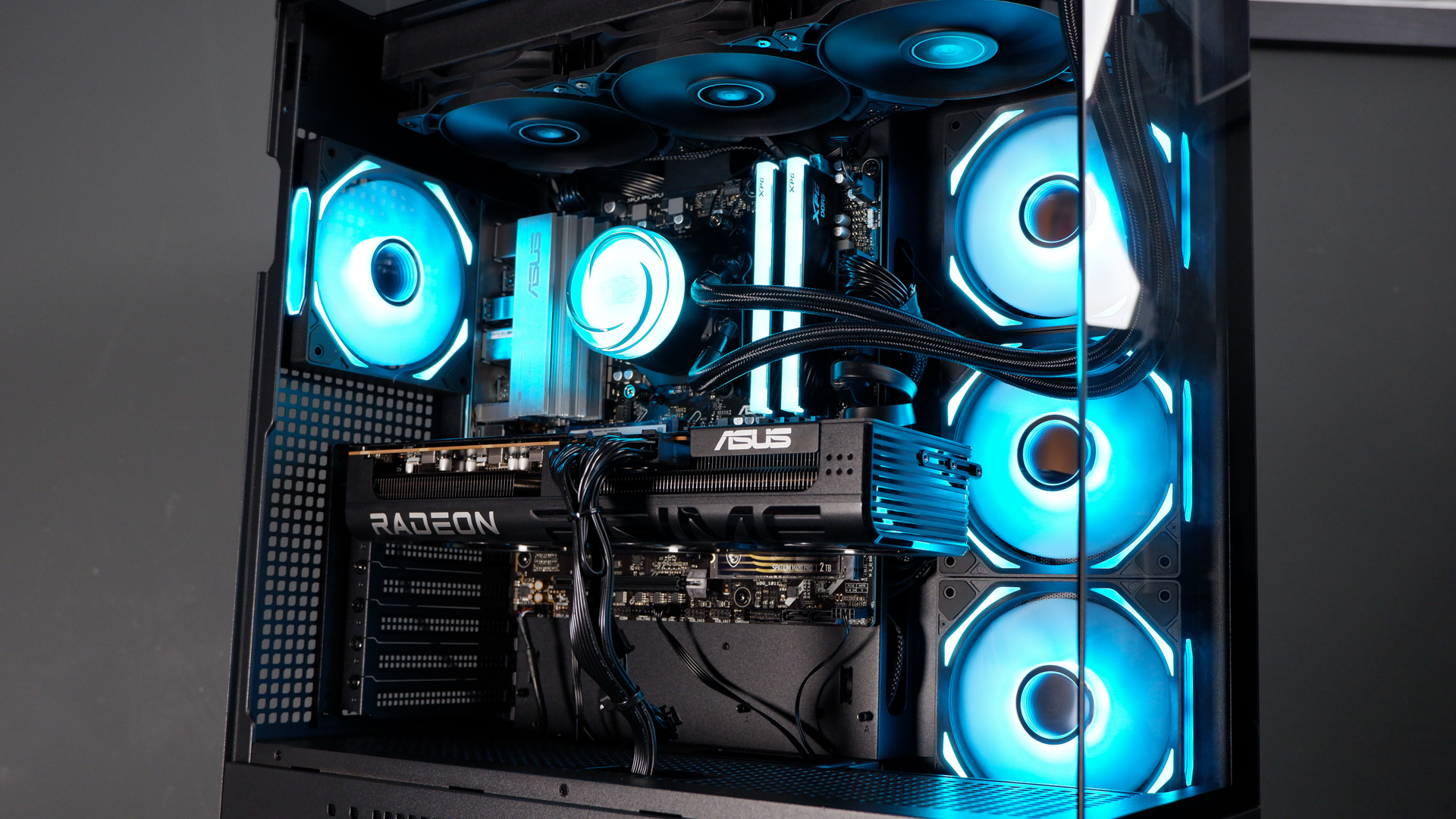 iBuyPower RDY Element 9 Pro R07 on a desk during the set-up process.