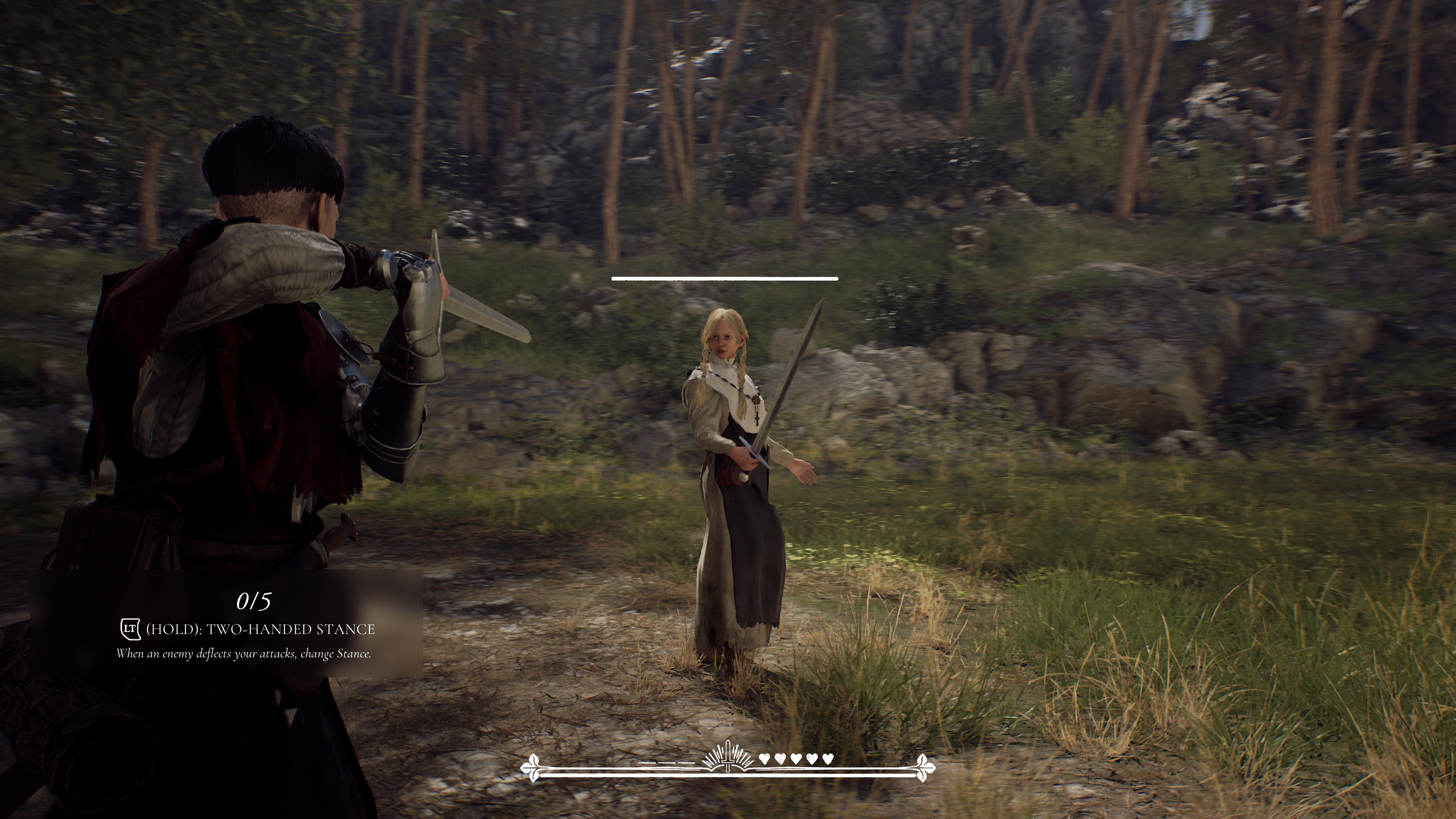 1348 Ex Voto screenshot showing Aeta training with Bianca. Both women are using longswords.