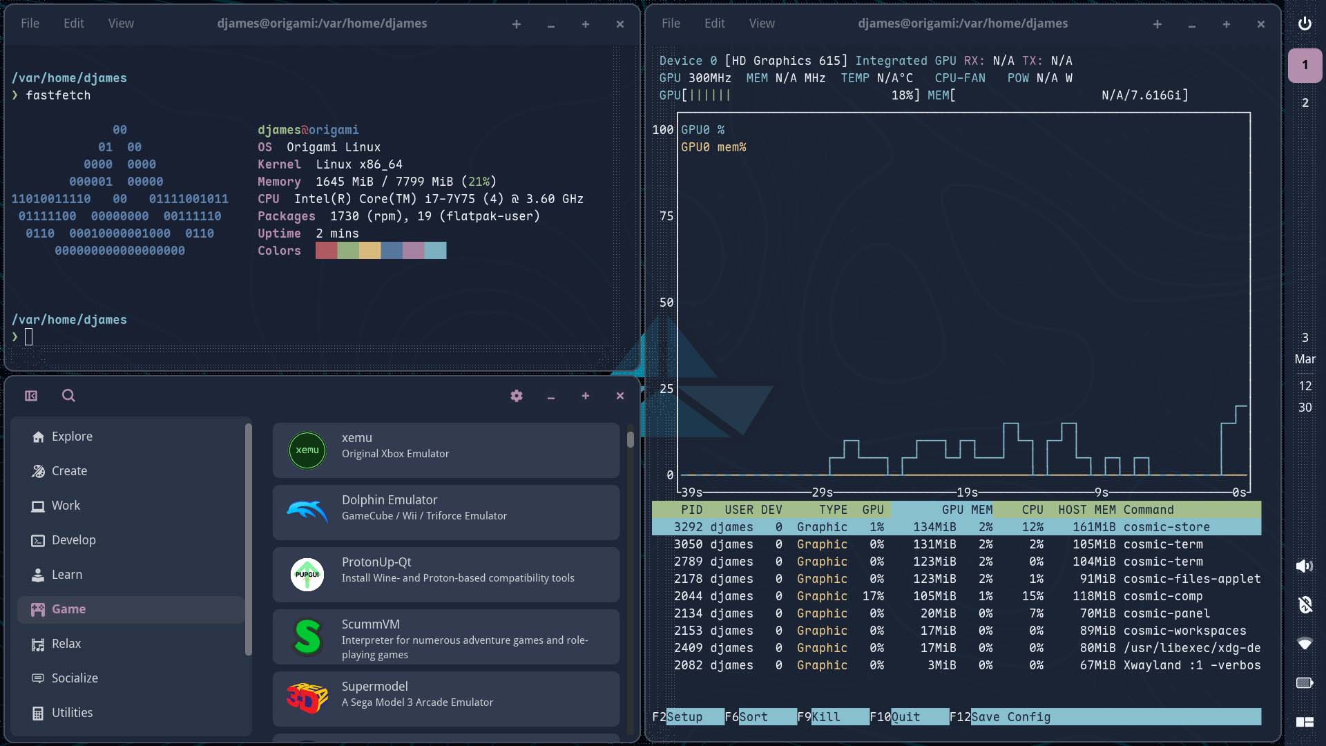 Origami Linux desktop screenshots